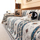 Southwestern Boho Woven Tribal Sofa Cover Blanket, Rustic Farmhouse Couch Throw Cover