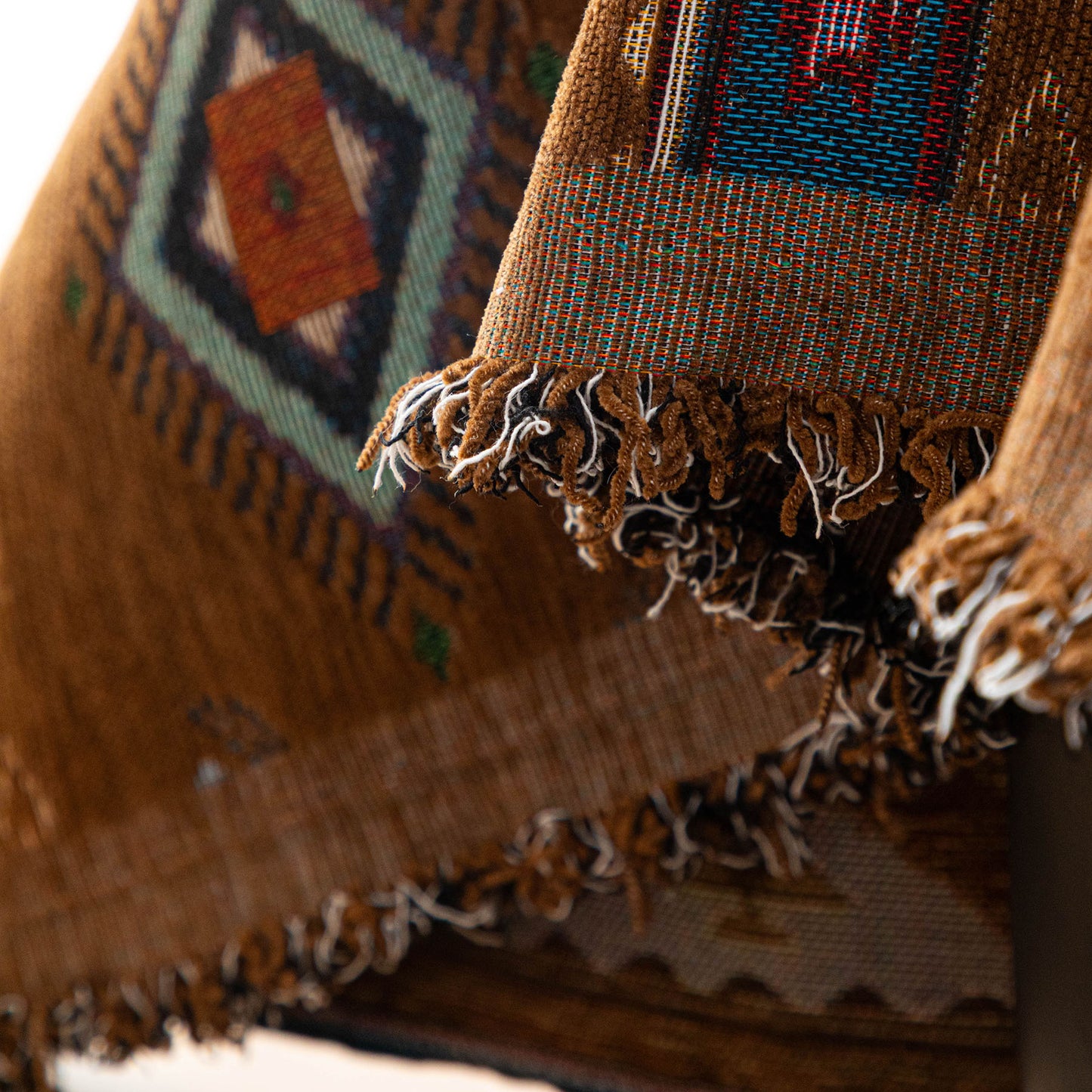 Southwestern Boho Woven Tribal Sofa Cover Blanket, Rustic Farmhouse Couch Throw Cover