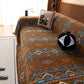 Southwestern Boho Woven Tribal Sofa Cover Blanket, Rustic Farmhouse Couch Throw Cover