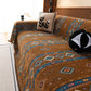 Southwestern Boho Woven Tribal Sofa Cover Blanket, Rustic Farmhouse Couch Throw Cover