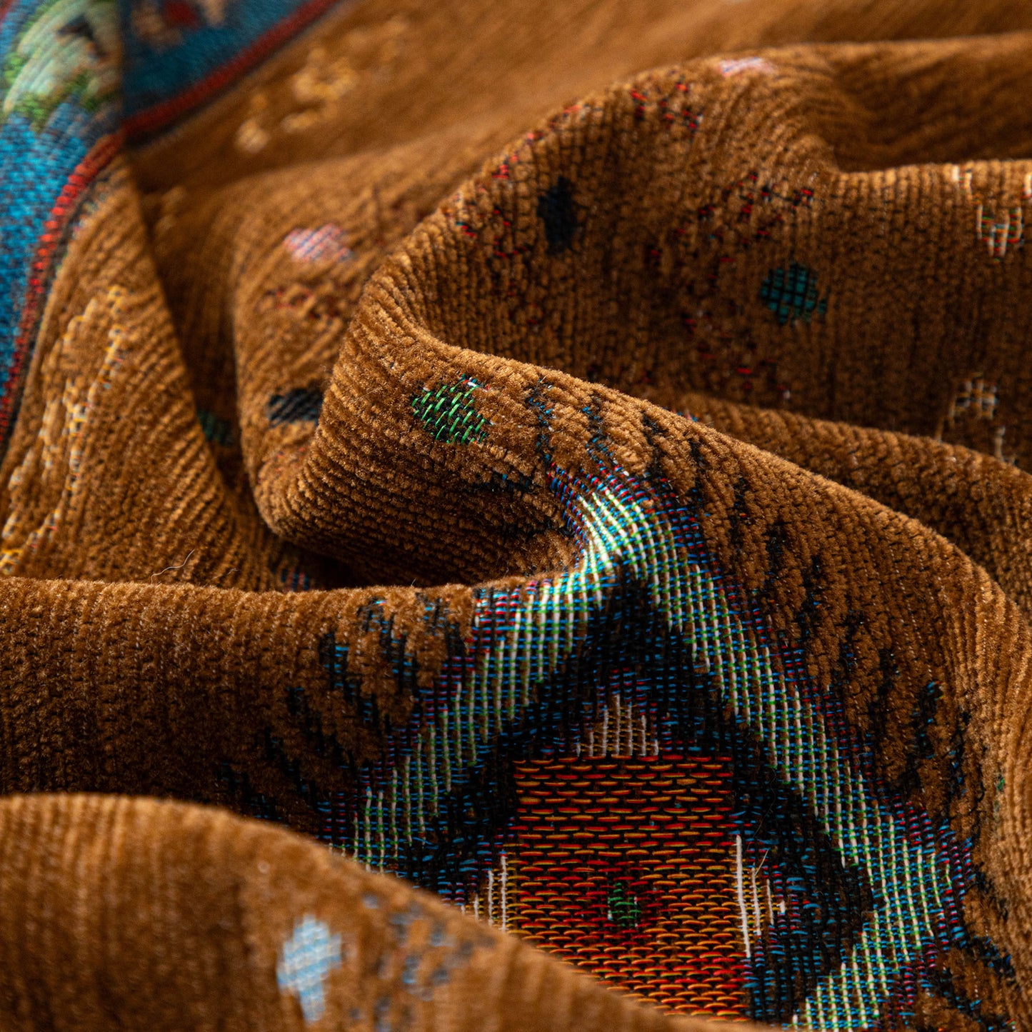 Southwestern Boho Woven Tribal Sofa Cover Blanket, Rustic Farmhouse Couch Throw Cover