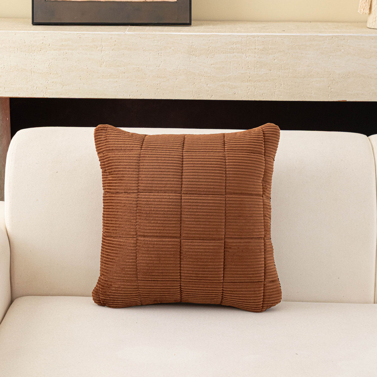 Quilted Corduroy Couch Topper, Non-Slip Soft Padded Sofa Protector for Pets & Kids