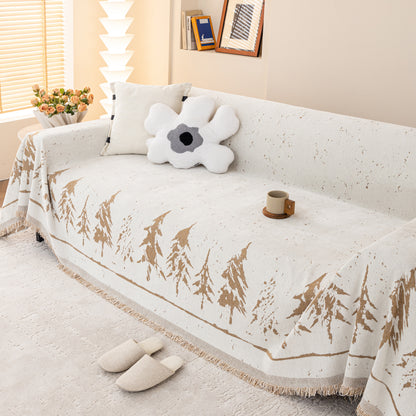 Stilvolle Chenille Tannenbaum Couchbezugdecke für Ecksofa, universelle katzenfeste Möbelbezüge