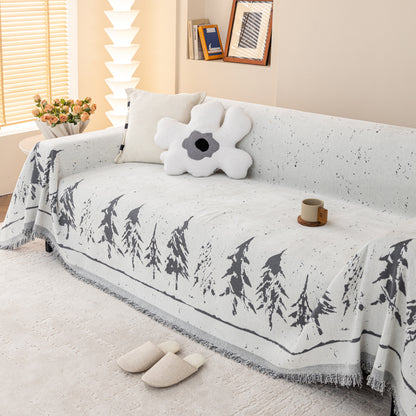 Stilvolle Chenille Tannenbaum Couchbezugdecke für Ecksofa, universelle katzenfeste Möbelbezüge