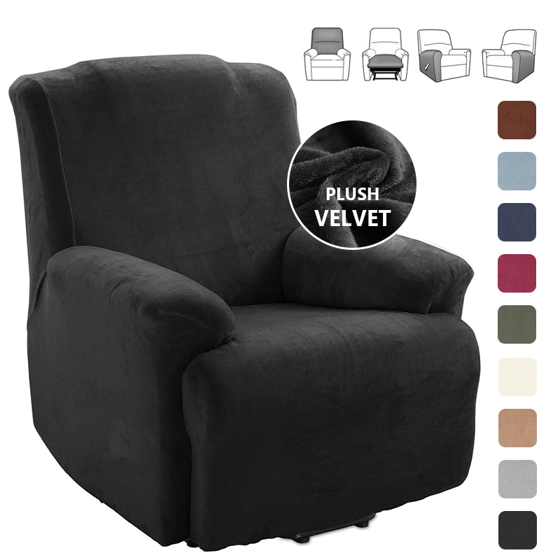 Relaxfauteuil met kruk crèmewit fluweel Relaxfauteuil met kruk crèmewit fluweel