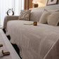 Chenille Sofa Cover Throw Blanket, Woven Textured Minimalist Wabi-Sabi Couch Cover