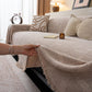 Chenille Sofa Cover Throw Blanket, Woven Textured Minimalist Wabi-Sabi Couch Cover