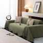Chenille Sofa Cover Throw Blanket, Woven Textured Minimalist Wabi-Sabi Couch Cover