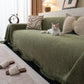 Chenille Sofa Cover Throw Blanket, Woven Textured Minimalist Wabi-Sabi Couch Cover