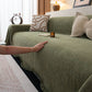 Chenille Sofa Cover Throw Blanket, Woven Textured Minimalist Wabi-Sabi Couch Cover
