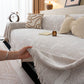 Chenille Sofa Cover Throw Blanket, Woven Textured Minimalist Wabi-Sabi Couch Cover