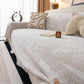 Chenille Sofa Cover Throw Blanket, Woven Textured Minimalist Wabi-Sabi Couch Cover