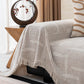 Chenille Sofa Cover Throw Blanket, Woven Textured Minimalist Wabi-Sabi Couch Cover