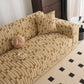 Plush Fleece Stretch Sofa Cover, Super Soft Textured Geometric Couch Slipcover