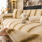 Faux Fur Sofa Cover Washable Furniture Protector for Sectional Warm & Fuzzy Slipcover