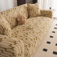 Plush Fleece Stretch Sofa Cover, Super Soft Textured Geometric Couch Slipcover