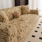 Plush Fleece Stretch Sofa Cover, Super Soft Textured Geometric Couch Slipcover