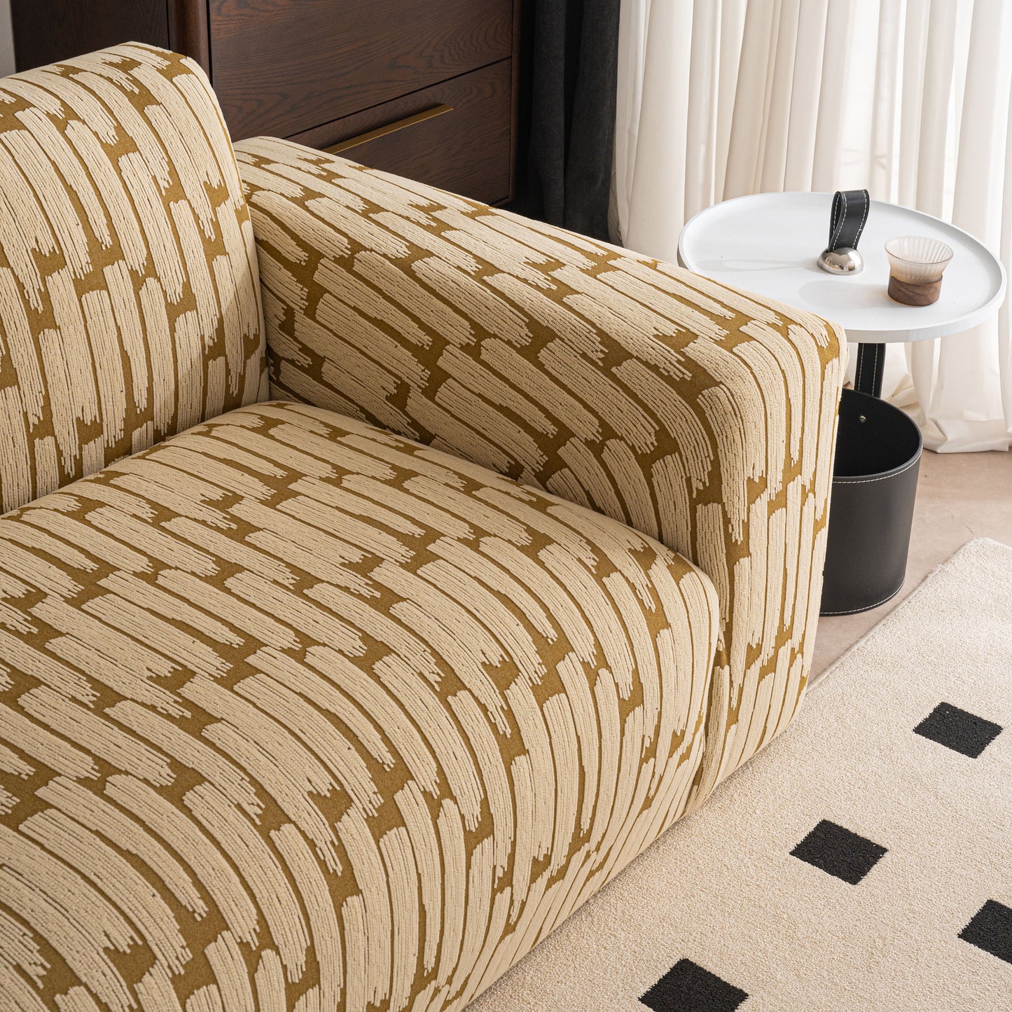 Plush Fleece Stretch Sofa Cover, Super Soft Textured Geometric Couch Slipcover