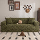 Plush Fleece Stretch Sofa Cover, Super Soft Textured Geometric Couch Slipcover