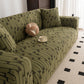 Plush Fleece Stretch Sofa Cover, Super Soft Textured Geometric Couch Slipcover