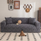Plush Fleece Stretch Sofa Cover, Super Soft Textured Geometric Couch Slipcover