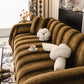 Faux Fur Sofa Cover Washable Furniture Protector for Sectional Warm & Fuzzy Slipcover