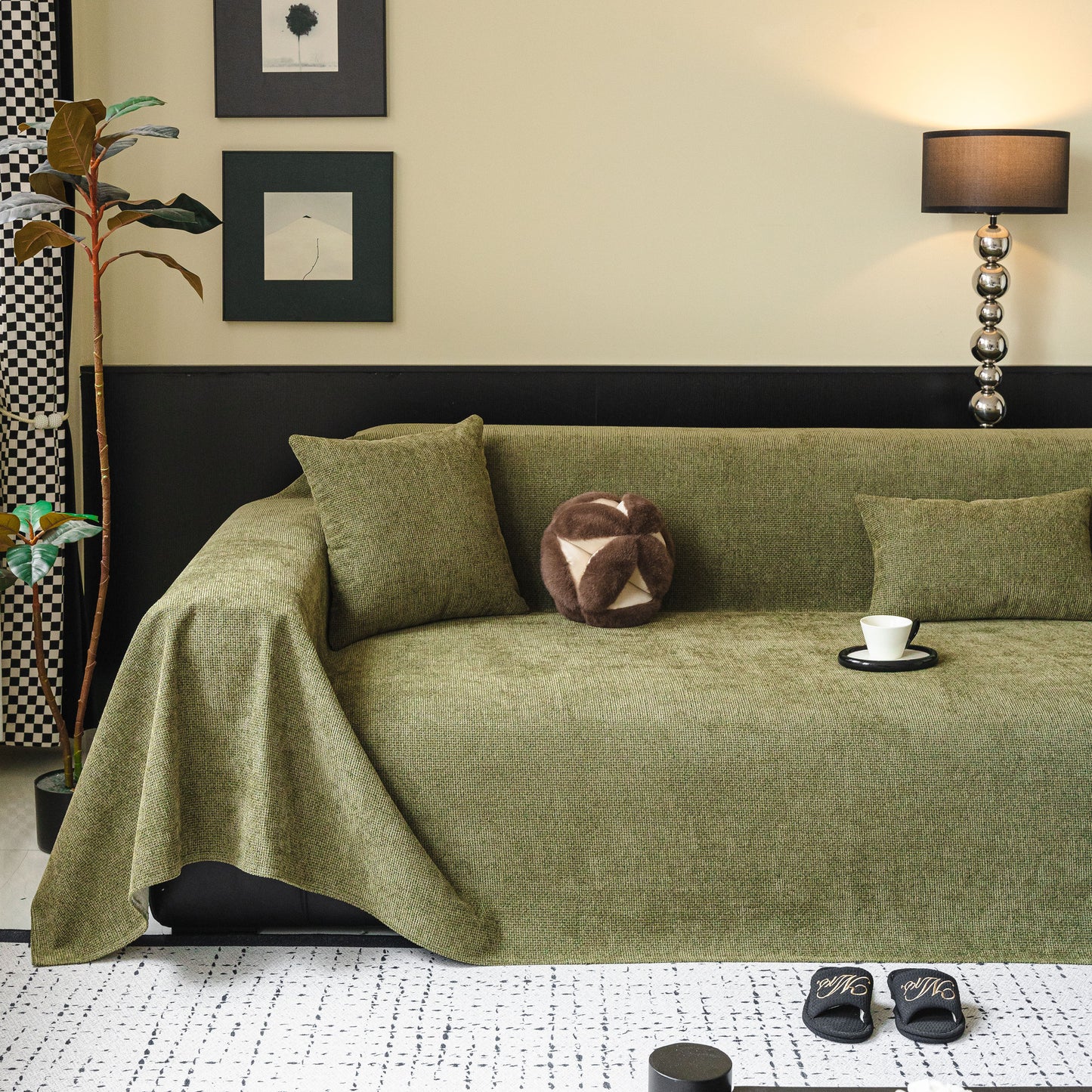 Chenille Sofa Cover Throw, Non-Slip, Water-Resistant, Pet-Friendly Couch Protector