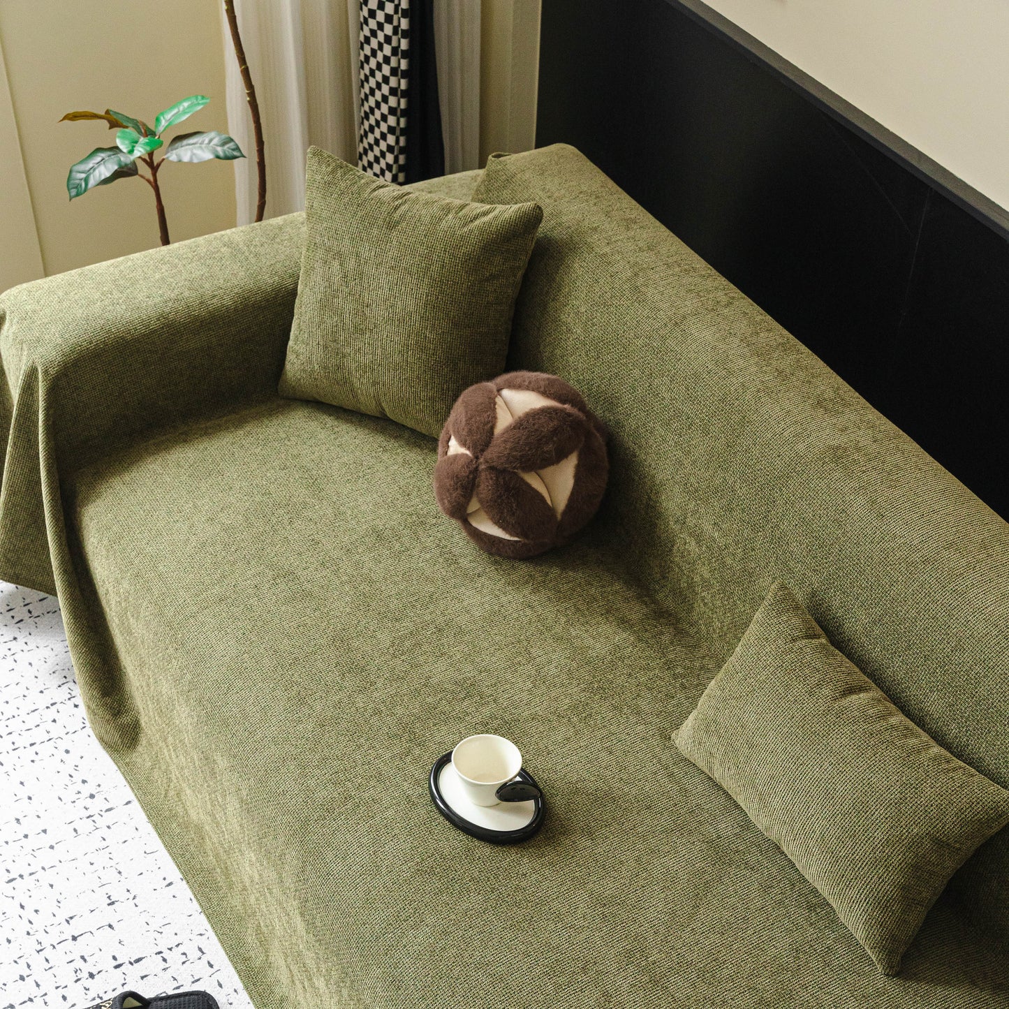 Chenille Sofa Cover Throw, Non-Slip, Water-Resistant, Pet-Friendly Couch Protector