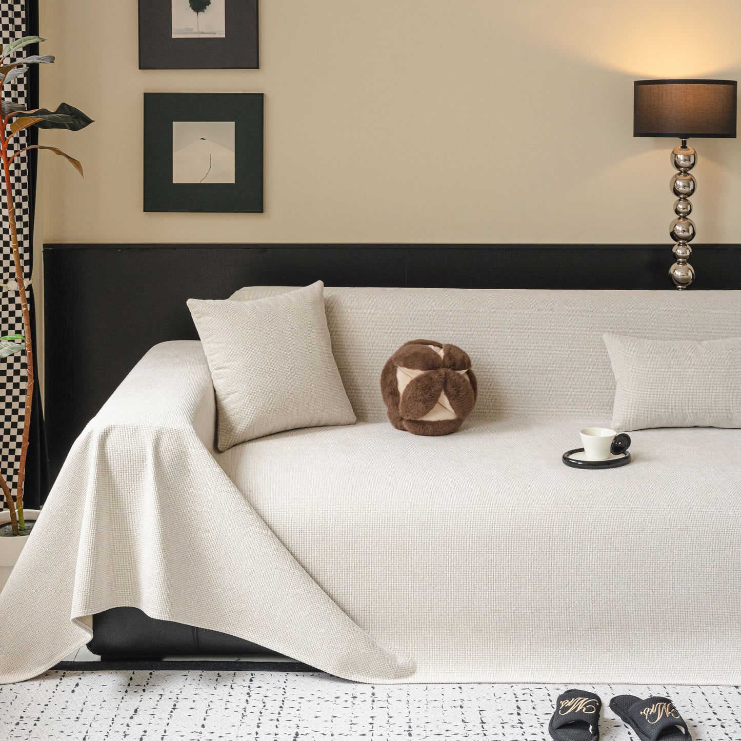 Chenille Sofa Cover Throw, Non-Slip, Water-Resistant, Pet-Friendly Couch Protector