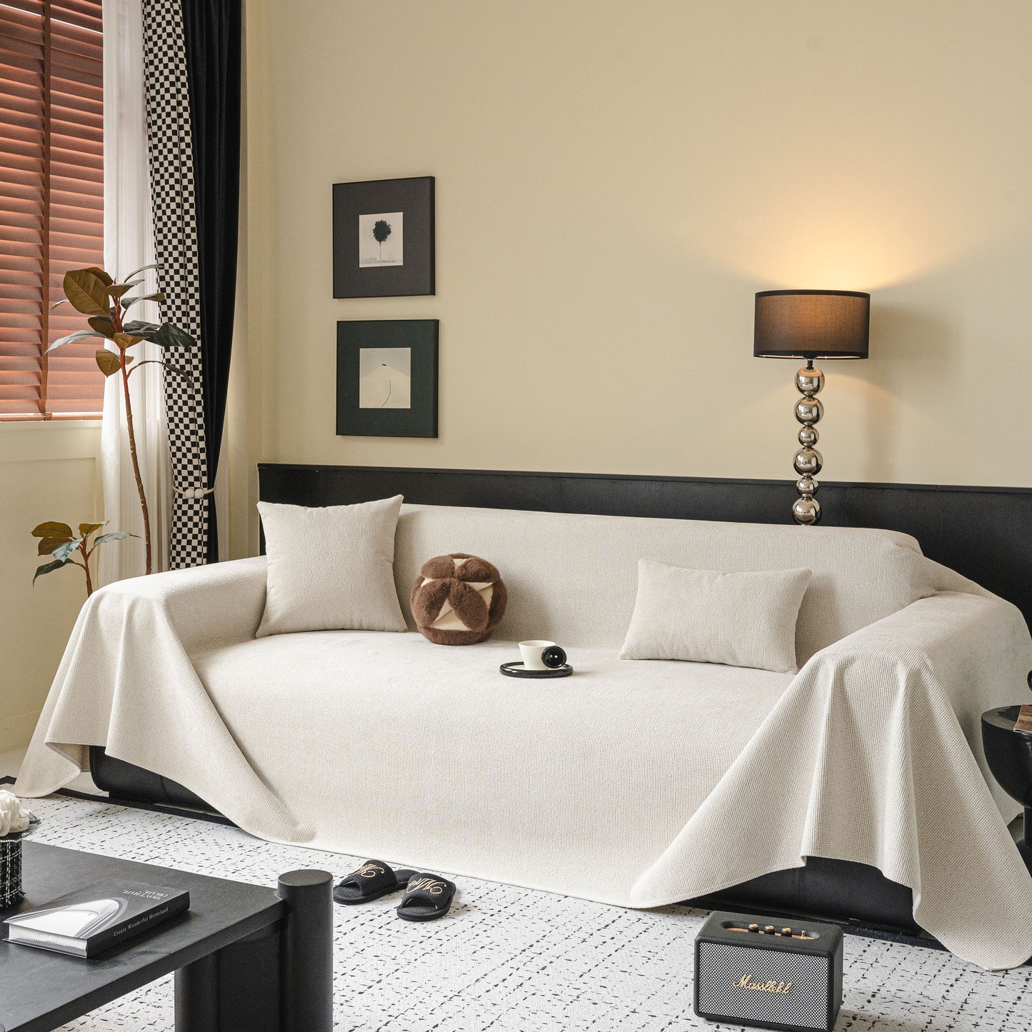 Chenille Sofa Cover Throw, Non-Slip, Water-Resistant, Pet-Friendly Couch Protector