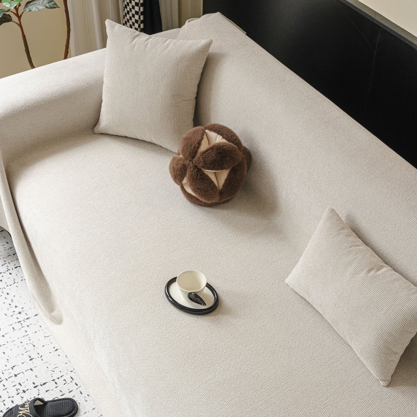 Chenille Sofa Cover Throw, Non-Slip, Water-Resistant, Pet-Friendly Couch Protector