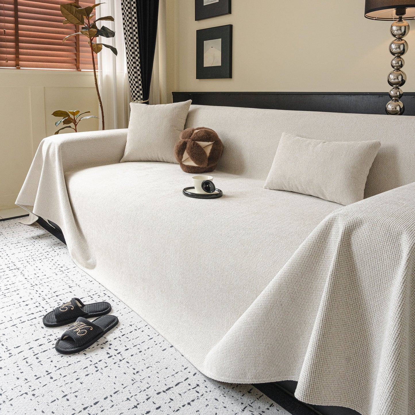 Chenille Sofa Cover Throw, Non-Slip, Water-Resistant, Pet-Friendly Couch Protector