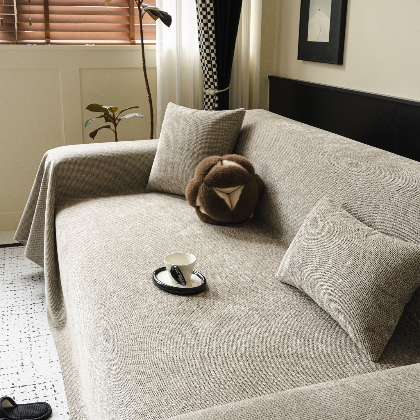 Chenille Sofa Cover Throw, Non-Slip, Water-Resistant, Pet-Friendly Couch Protector