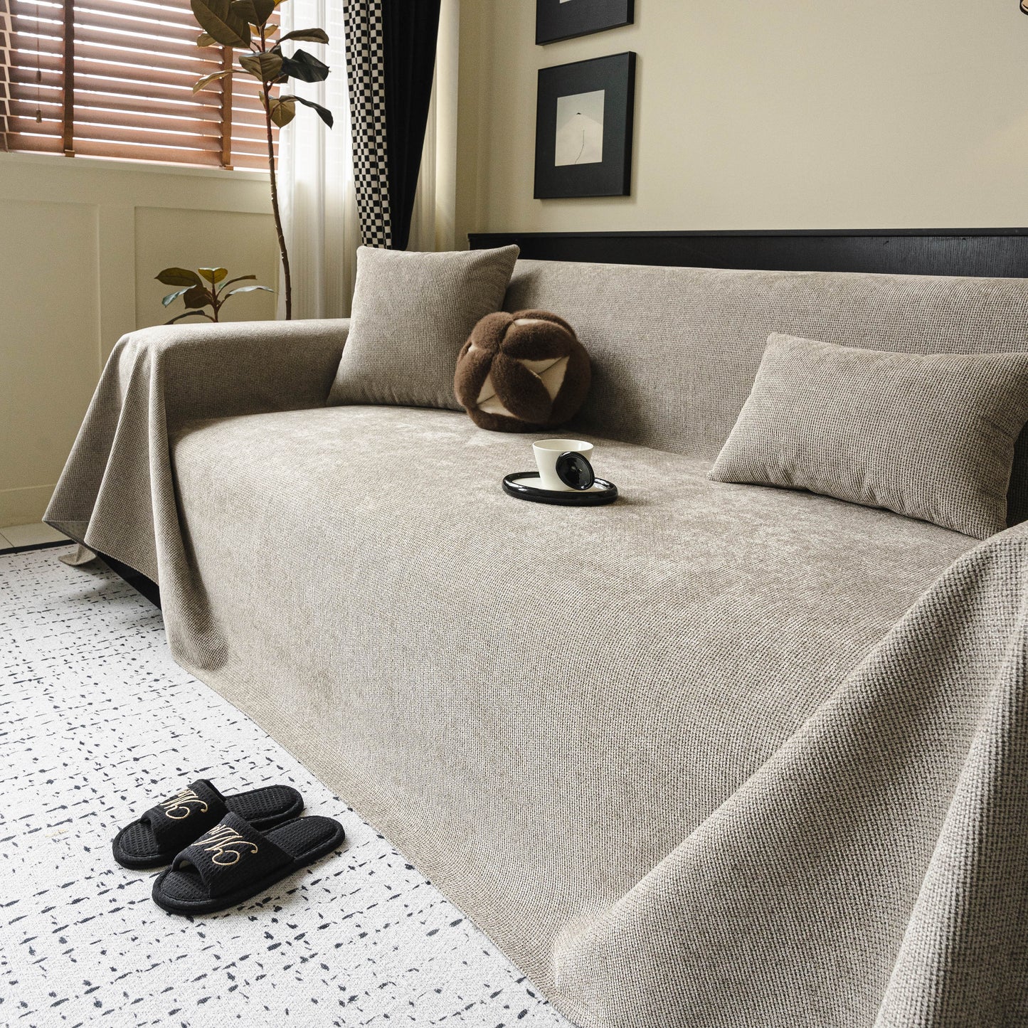 Chenille Sofa Cover Throw, Non-Slip, Water-Resistant, Pet-Friendly Couch Protector