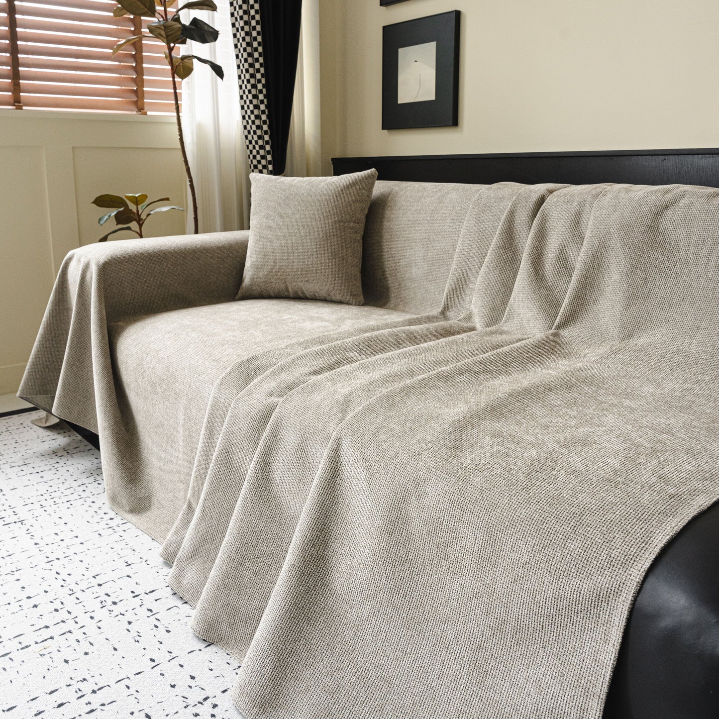 Chenille Sofa Cover Throw, Non-Slip, Water-Resistant, Pet-Friendly Couch Protector