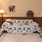Bohemian Tufted Sofa Cover, Soft Sherpa Fleece Throw Blanket with 3D Aztec Geometric