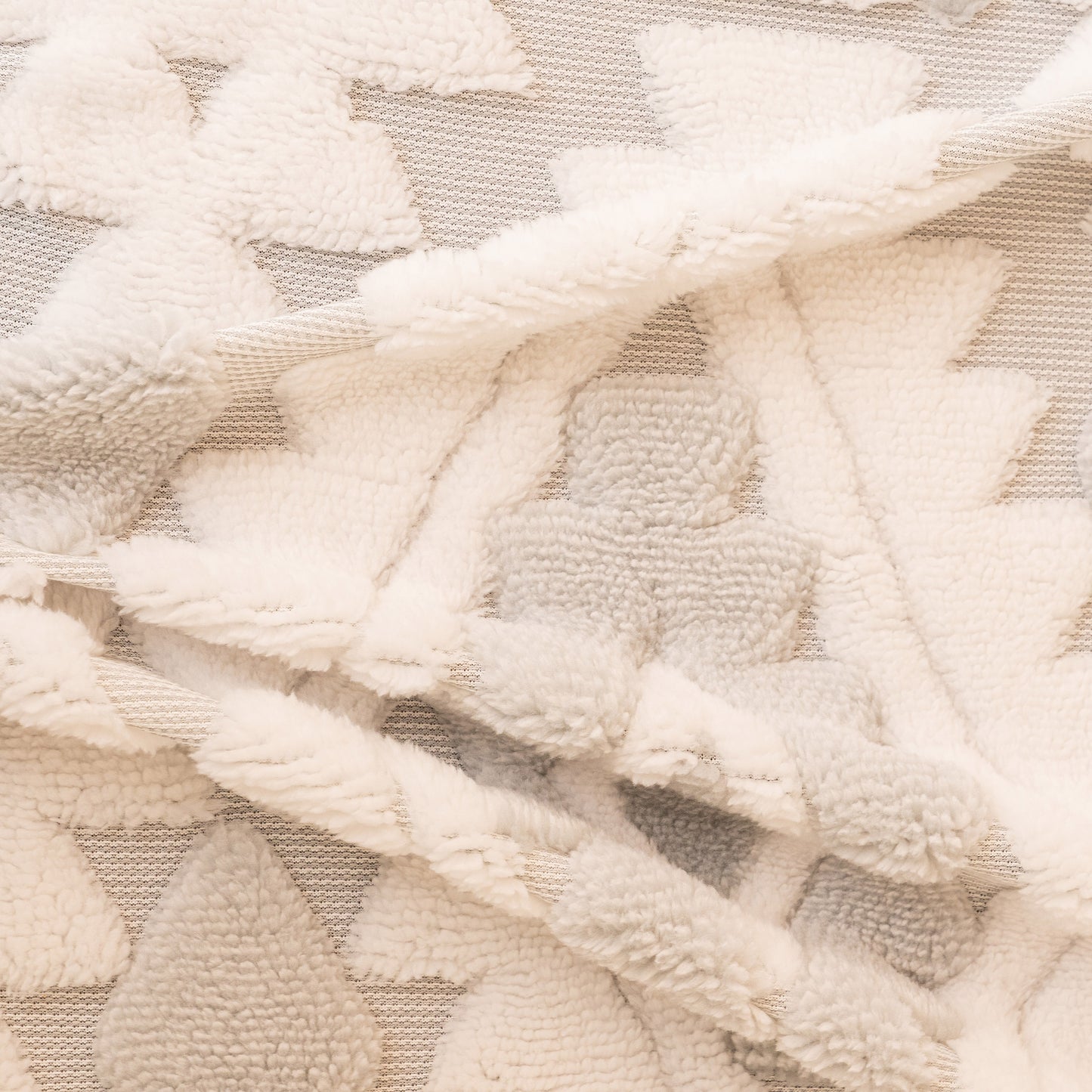 Bohemian Tufted Sofa Cover, Soft Sherpa Fleece Throw Blanket with 3D Aztec Geometric