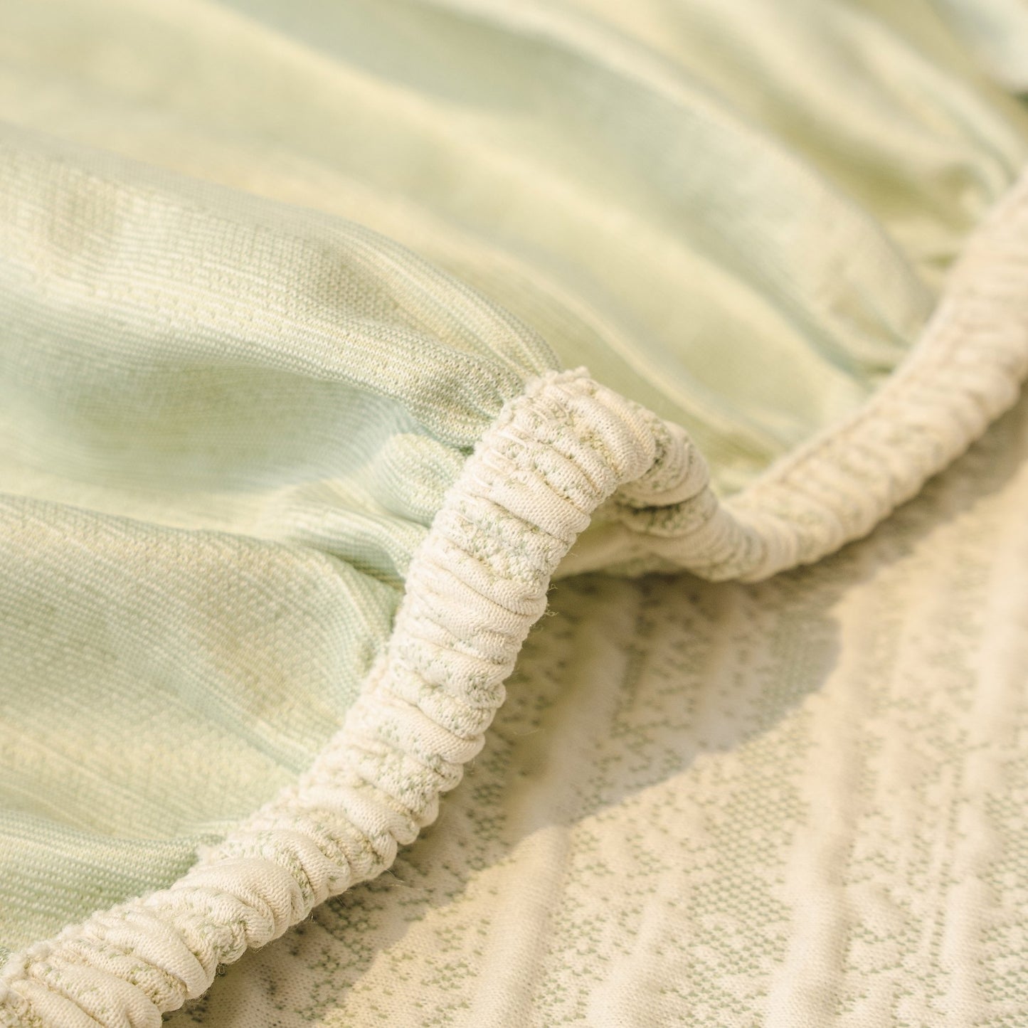 Ribbed Washable Sofa Cover, High Stretch Striped Couch Slipcover with Tie Straps