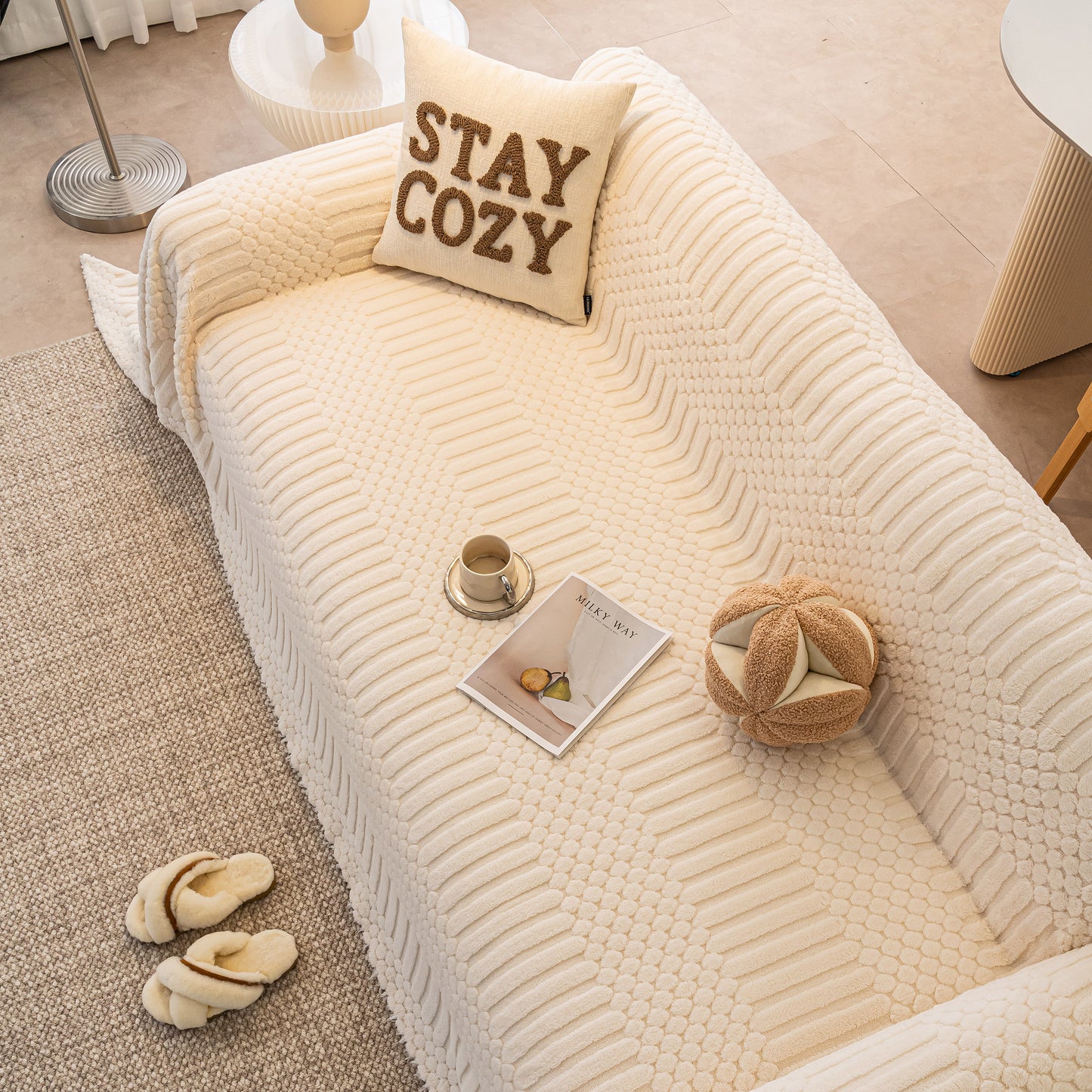 Boho 3D Geometric Throw Blanket for Couch, Luxurious Velvety Plush Fleece Sofa Cover