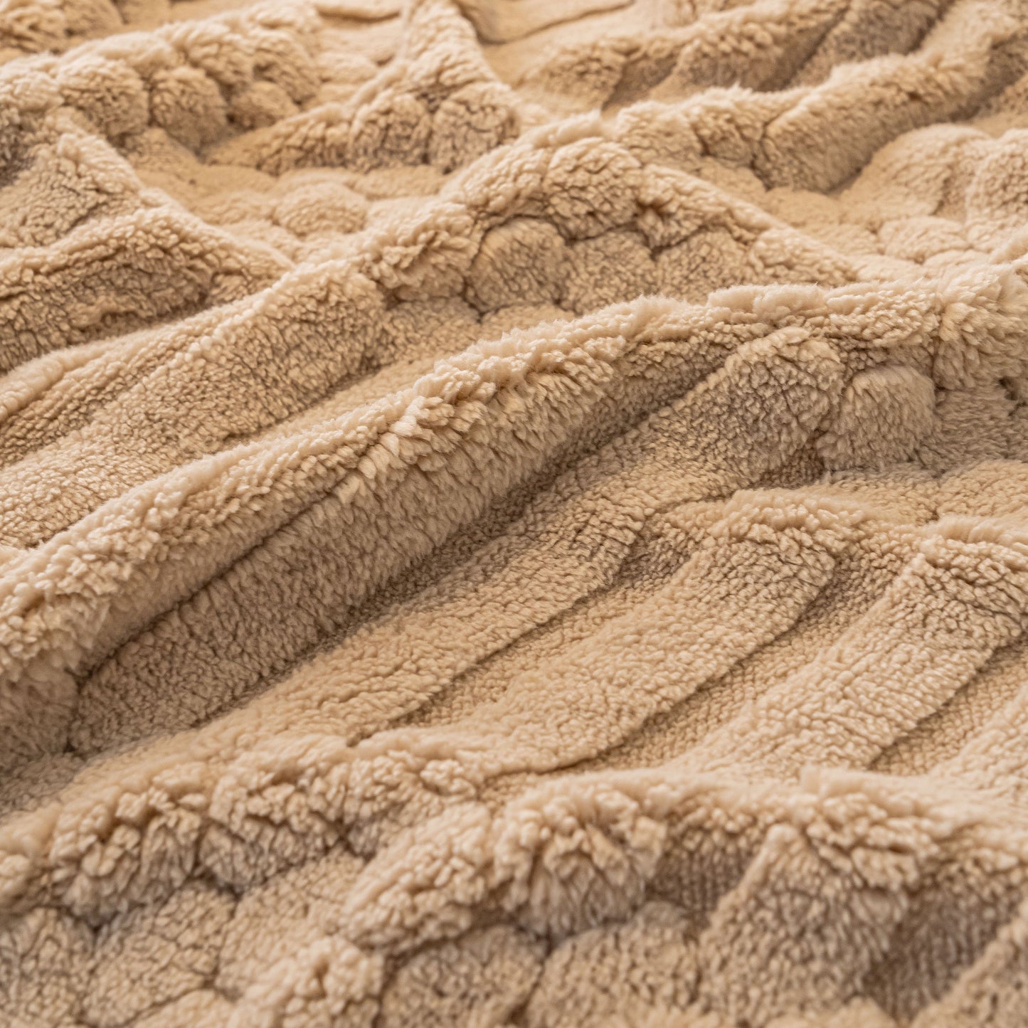 Boho 3D Geometric Throw Blanket for Couch, Luxurious Velvety Plush Fleece Sofa Cover