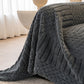 Boho 3D Geometric Throw Blanket for Couch, Luxurious Velvety Plush Fleece Sofa Cover