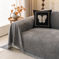 Solid Color Chenille Sofa Throw Cover, Soft Textured Sofa Cover for Sectional L Shape