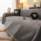 Solid Color Chenille Sofa Throw Cover, Soft Textured Sofa Cover for Sectional L Shape