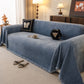 Solid Color Chenille Sofa Throw Cover, Soft Textured Sofa Cover for Sectional L Shape