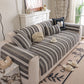 Tufted Stripe Sofa Protector Cover, Textured Non-Slip Couch Cover for Pets & Kids