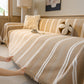 Boho Farmhouse Rustic Striped Sofa Throw Cover, Raised Textured Furniture Couch Cover