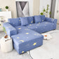 Boho Printed Sofa Slipcover, Stretch Furniture Protector for Sectional L-Shaped Sofa