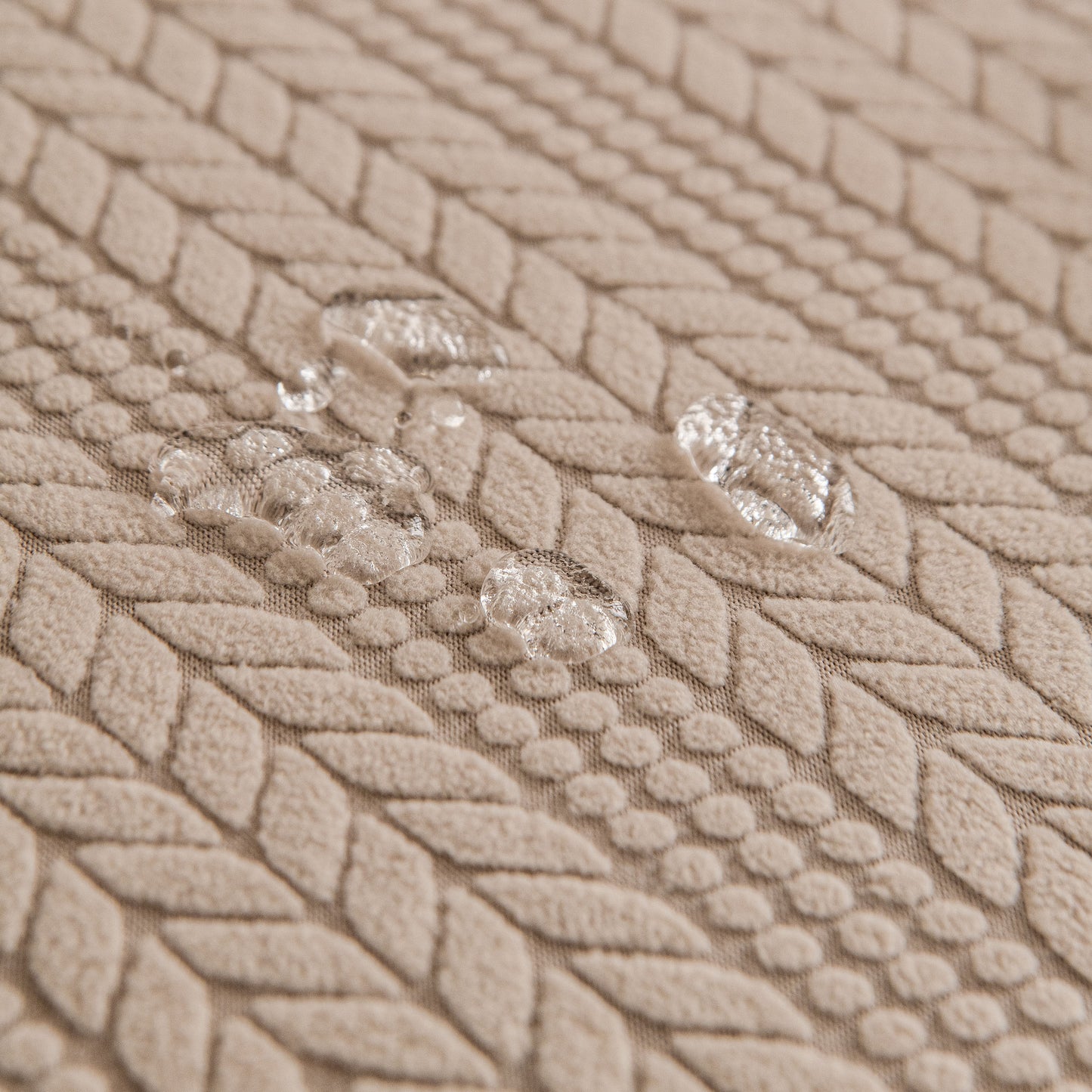 High Stretch Wheat Ear Embossed Textured Couch Slipcover, Water Repellent Sofa Cover