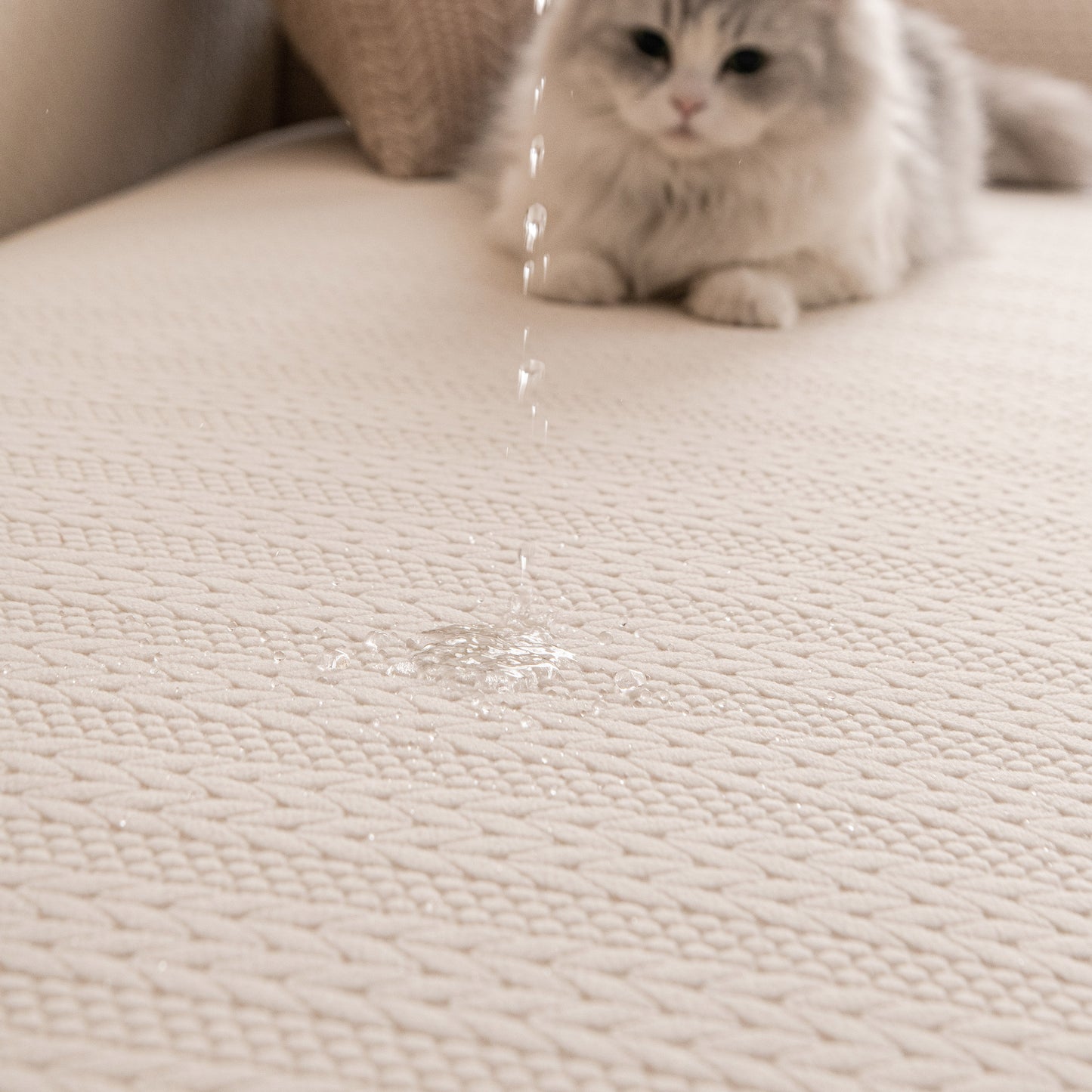 High Stretch Wheat Ear Embossed Textured Couch Slipcover, Water Repellent Sofa Cover