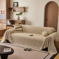 Soft Chenille Sofa Throw Cover, Raised Geometric Texture Furniture Protector Blanket